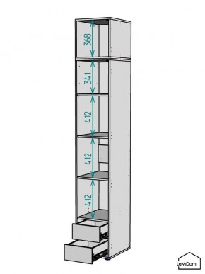 Шкаф с антресолью Linnea MHR-1A-4 2450х400х510 (Графит-М 11.1.25) в Агрызе - agryz.ok-mebel.com | фото 3
