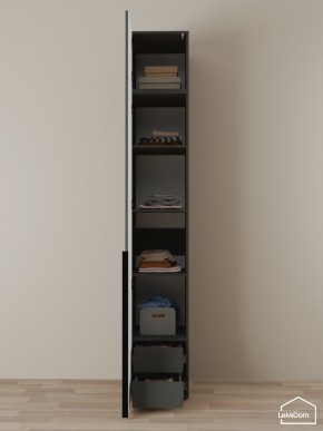 Шкаф с антресолью Linnea MHR-1A-4 2450х400х510 (Графит-М 11.1.25) в Агрызе - agryz.ok-mebel.com | фото 4