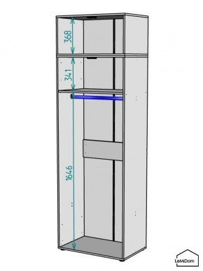 Шкаф с антресолью Linnea MHR-2A-1 2450х800х510 (Графит-М 11.1.25) в Агрызе - agryz.ok-mebel.com | фото 3