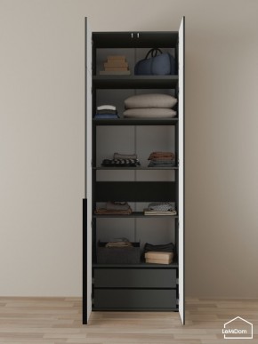 Шкаф с антресолью Linnea MHR-2A-3 2450х800х510 (Графит-М 11.1.25) в Агрызе - agryz.ok-mebel.com | фото 5