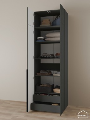 Шкаф с антресолью Linnea MHR-2A-3 2450х800х510 (Графит-М 11.1.25) в Агрызе - agryz.ok-mebel.com | фото 6