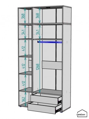 Шкаф с антресолью Linnea MHR-3POA-2 2450х1200х510 (Белый-М 11.1.2) в Агрызе - agryz.ok-mebel.com | фото 3