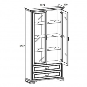 Шкаф с витриной 2V2S, MONAKO, цвет Сосна винтаж/дуб анкона в Агрызе - agryz.ok-mebel.com | фото 2