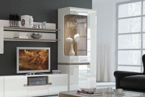 Шкаф с витриной 3D/TYP 01L, LINATE ,цвет белый/сонома трюфель в Агрызе - agryz.ok-mebel.com | фото 6