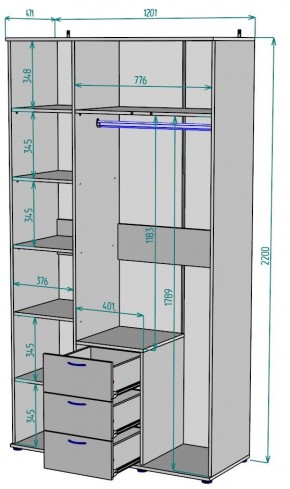 Шкаф с зеркалом Ольга H57_M в Агрызе - agryz.ok-mebel.com | фото 2