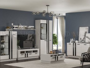 МАГНОЛИЯ Шкаф-стекло низкий (Белый глянец/Белый) в Агрызе - agryz.ok-mebel.com | фото 3