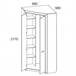 Шкаф угловой 2D, OLIVIA, цвет вудлайн крем/дуб анкона в Агрызе - agryz.ok-mebel.com | фото 3