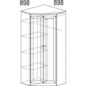 Шкаф угловой №606 Инна (угол 898*898) Денвер темный в Агрызе - agryz.ok-mebel.com | фото 3