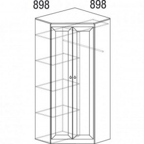 Шкаф угловой №606 "Инна" (угол 898*898) Денвер светлый в Агрызе - agryz.ok-mebel.com | фото