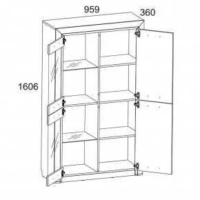 Шкаф-витрина 2V2D, OLIVIA, цвет вудлайн крем/дуб анкона в Агрызе - agryz.ok-mebel.com | фото 6