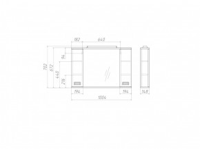 Шкаф-зеркало Cube 100 Эл. Домино (DC5013HZ) в Агрызе - agryz.ok-mebel.com | фото 2