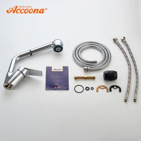 Смеситель для кухни Accoona A5410 с вытягивающейся лейкой в Агрызе - agryz.ok-mebel.com | фото 3