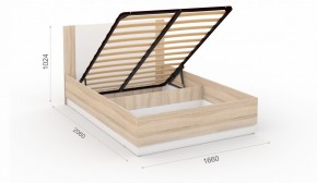 Спальня Аврора Кровать 160 с подъемным механизмом Дуб сонома/Белый в Агрызе - agryz.ok-mebel.com | фото 2