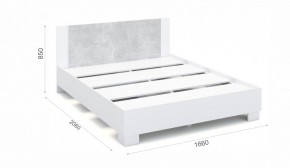 Спальня Аврора Кровать 160 со встроенным основанием под матрас Белый/Ателье светлый в Агрызе - agryz.ok-mebel.com | фото