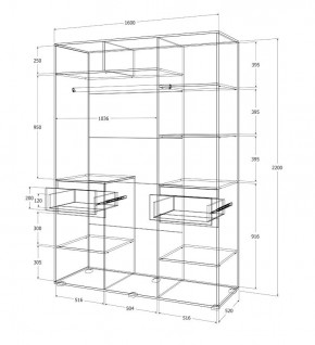 Спальный гарнитур Лиана (Дуб Крафт Белый/Графит) в Агрызе - agryz.ok-mebel.com | фото 14