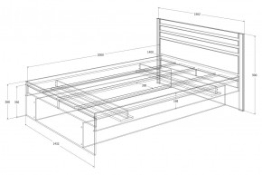 Спальный гарнитур Лиана (Дуб Крафт Белый/Графит) в Агрызе - agryz.ok-mebel.com | фото 2