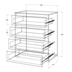 Спальный гарнитур Лиана (Дуб Крафт Белый/Графит) в Агрызе - agryz.ok-mebel.com | фото 8