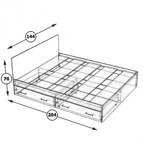 Стандарт Кровать с ящиками 1400, цвет дуб сонома, ШхГхВ 143,5х203,5х70 см., сп.м. 1400х2000 мм., без матраса, основание есть в Агрызе - agryz.ok-mebel.com | фото 6