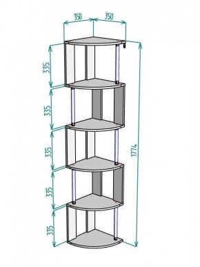 Стеллаж Maria S113-MA (Леда) в Агрызе - agryz.ok-mebel.com | фото 2