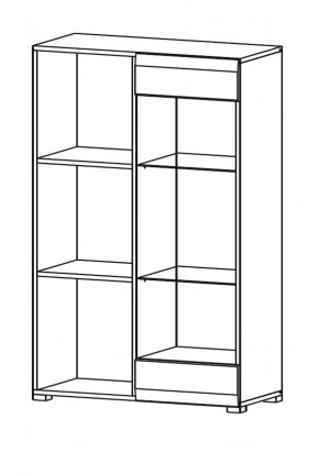 Стеллаж НЕНСИ (Ясень Шимо светлый/Капучино глянец) в Агрызе - agryz.ok-mebel.com | фото 2