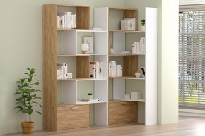 Стеллаж раздвижной (ЛДСП дуб крафт золотой/белый) в Агрызе - agryz.ok-mebel.com | фото 2