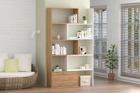 Стеллаж раздвижной (ЛДСП дуб крафт золотой/белый) в Агрызе - agryz.ok-mebel.com | фото 3