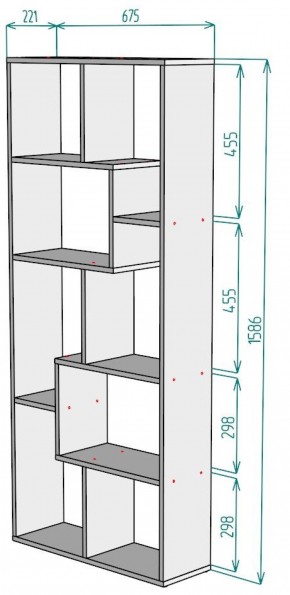 Стеллаж S8 1586х675х221 в Агрызе - agryz.ok-mebel.com | фото 2