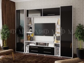 ГАРМОНИЯ Стенка (МДФ) Черный глянец/Белый в Агрызе - agryz.ok-mebel.com | фото