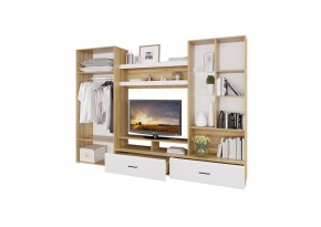 Стенка НЕНСИ 1 (Крафт золотой/Белый глянец) в Агрызе - agryz.ok-mebel.com | фото 2
