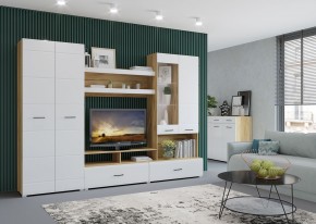 Стенка НЕНСИ 1 (Крафт золотой/Белый глянец) в Агрызе - agryz.ok-mebel.com | фото 3