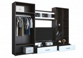 Стенка Ненси 1 (Венге/Белый глянец) в Агрызе - agryz.ok-mebel.com | фото 3