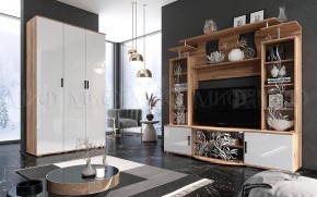 Стенка Виста (Белый глянец/Дуб крафт) в Агрызе - agryz.ok-mebel.com | фото 3