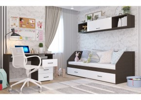 Стол 1200/3 ящика НЕНСИ (Венге/Белый глянец) в Агрызе - agryz.ok-mebel.com | фото 2