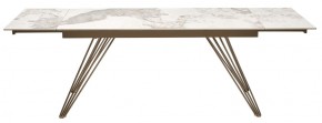 Стол ACERRA NEW 160 GLOSS LUXURY PANDORA SOLID CERAMIC/ каркас цвета шампань, ®DISAUR в Агрызе - agryz.ok-mebel.com | фото 5