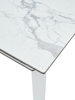 Стол CORNER 120 HIGH GLOSS STATUARIO керамика, стекло/ белый каркас, ®DISAUR в Агрызе - agryz.ok-mebel.com | фото 2