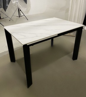 Стол CORNER 120 MATT WHITE MARBLE SOLID CERAMIC / BLACK, ®DISAUR в Агрызе - agryz.ok-mebel.com | фото 2