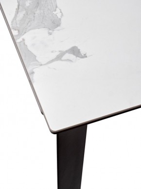 Стол CREMONA 140 HIGH GLOSS STATUARIO Белый мрамор глянцевый, керамика/ черный каркас, ®DISAUR в Агрызе - agryz.ok-mebel.com | фото 4