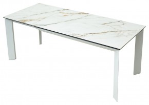 Стол CREMONA 180 KL-188 Контрастный мрамор матовый, итальянская керамика/ белый каркас, ®DISAUR в Агрызе - agryz.ok-mebel.com | фото 9