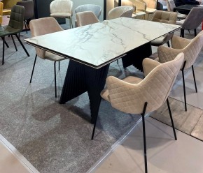 Стол IVAR 180 MARBLES KL-188 Контрастный мрамор, итальянская керамика, ®DISAUR в Агрызе - agryz.ok-mebel.com | фото 11