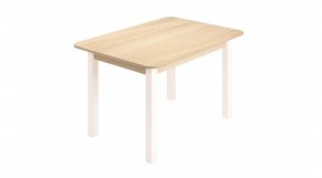 Стол ЛДСП (опоры белые) ясень шимо светлый в Агрызе - agryz.ok-mebel.com | фото