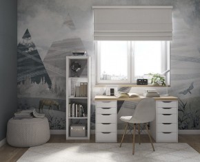Стол письменный Ингар 2/55 140x75x55, дуб беленый/белый в Агрызе - agryz.ok-mebel.com | фото 4