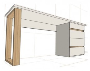 Стол письменный с тумбой 4 ящика (1250) в Агрызе - agryz.ok-mebel.com | фото 2
