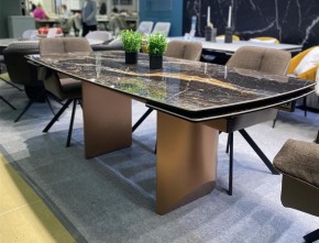 Стол ПУАНТО 200 TITANIUM LAWA NERO, керамика / МЕДЬ каркас М-City в Агрызе - agryz.ok-mebel.com | фото 2