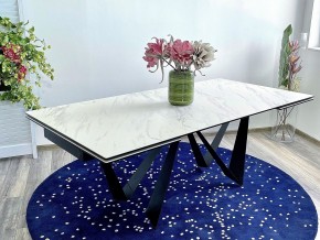 Стол RIETI 200 KL-99 Белый мрамор матовый, итальянская керамика / черный каркас, ®DISAUR в Агрызе - agryz.ok-mebel.com | фото 2