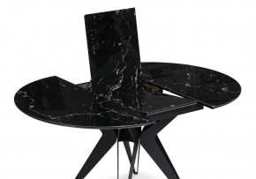 Стол стеклянный Рикла 110(150)х110х76 черный мрамор / черный в Агрызе - agryz.ok-mebel.com | фото 4