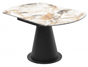 Стол TERAMO 135 GLOSS GRAND JADE SOLID CERAMIC, керамика, поворотн.механизм / Черный каркас, ®DISAUR в Агрызе - agryz.ok-mebel.com | фото 11