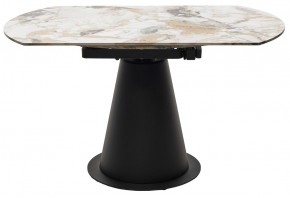 Стол TERAMO 135 GLOSS GRAND JADE SOLID CERAMIC, керамика, поворотн.механизм / Черный каркас, ®DISAUR в Агрызе - agryz.ok-mebel.com | фото 16