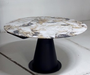 Стол TERAMO 135 GLOSS GRAND JADE SOLID CERAMIC, керамика, поворотн.механизм / Черный каркас, ®DISAUR в Агрызе - agryz.ok-mebel.com | фото 5