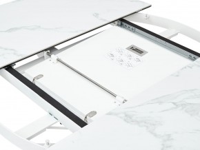 Стол TRENTO 120 HIGH GLOSS STATUARIO Белый мрамор глянцевый, керамика/ белый каркас, ®DISAUR в Агрызе - agryz.ok-mebel.com | фото 3