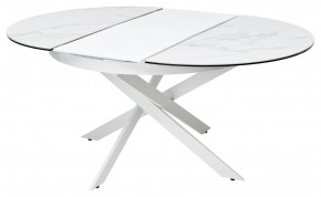 Стол TRENTO 120 HIGH GLOSS STATUARIO Белый мрамор глянцевый, керамика/ белый каркас, ®DISAUR в Агрызе - agryz.ok-mebel.com | фото 6
